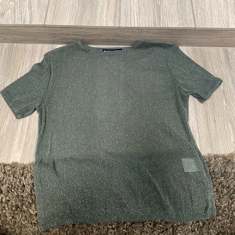 Brandy Melville green see through sparkly top